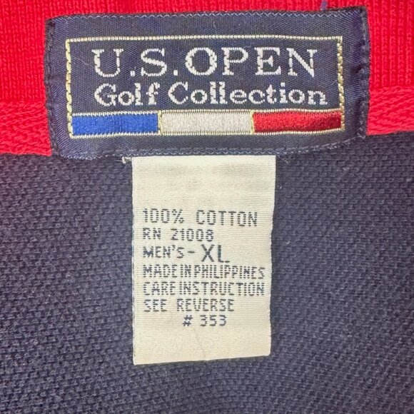Vtg US Open Golf Collection 1997 Congressional Polo XL Red Blue White Stripe - Picture 7 of 8